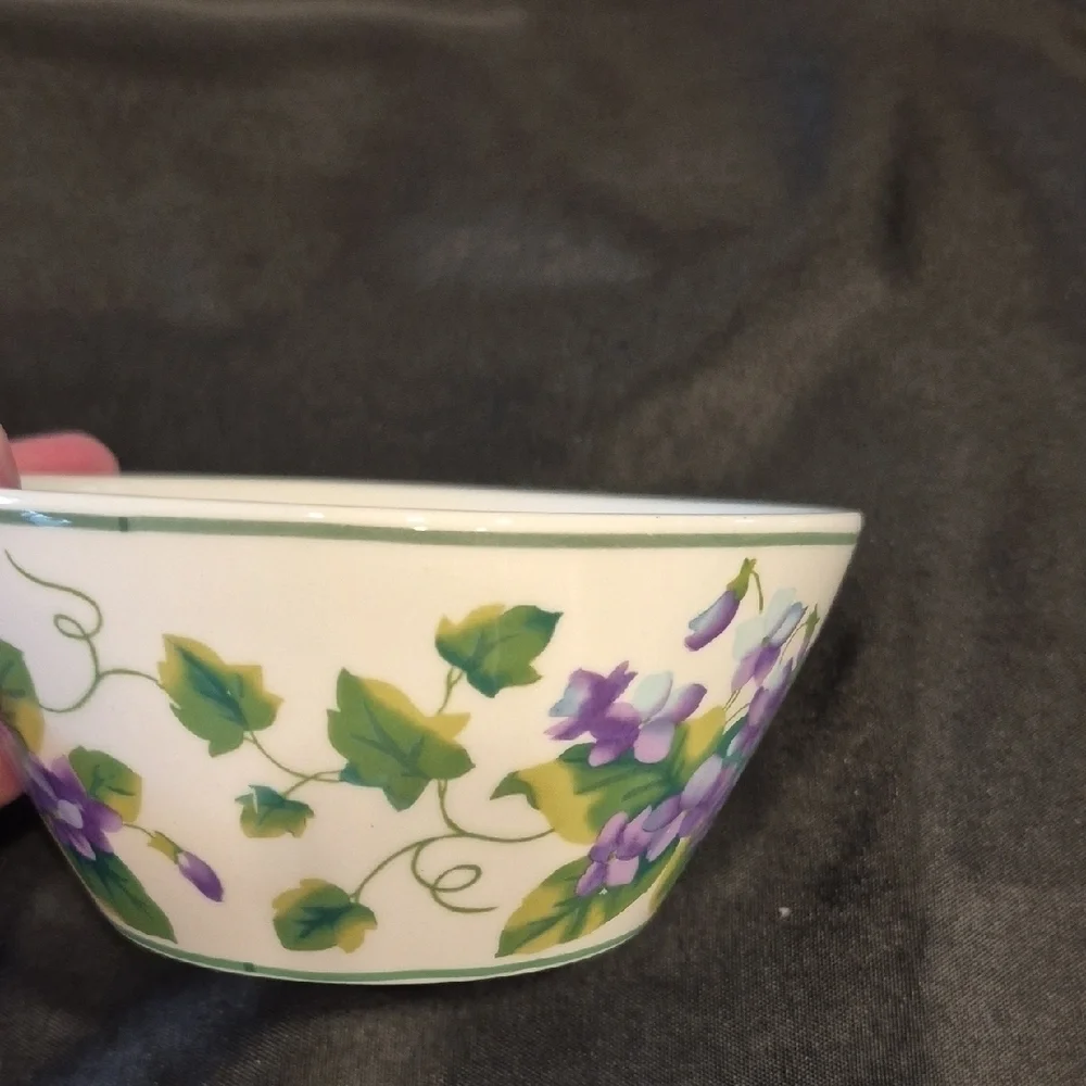 Waverly Garden Room Sweet Violet Ceramic Soup Or Cereal Bowl
